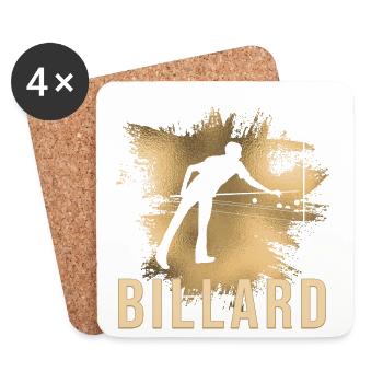Billard - Untersetzer (4er-Set) - Weiß - Vorne