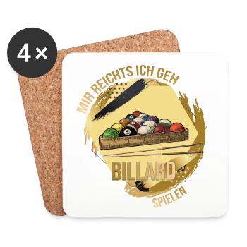 Mir reichts, ich geh Billard spielen - Untersetzer (4er-Set) - Weiß - Vorne