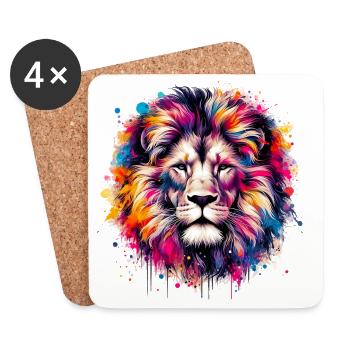 Lion - Coasters (set of 4) - white - Front