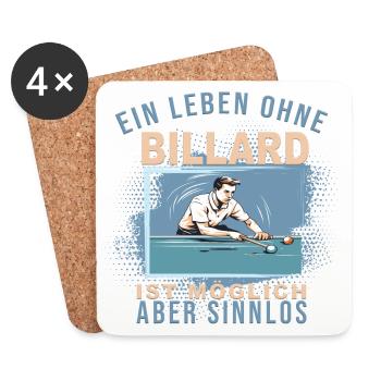 Ein Leben ohne Billard ist möglich, aber Sinnlos - Untersetzer (4er-Set) - Weiß - Vorne