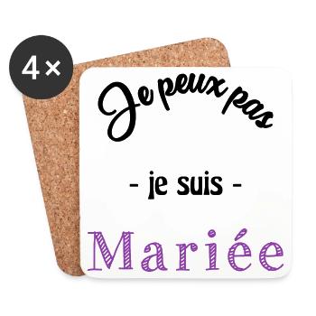 MARIEE. FUTURE MARIEE - Dessous de verre (lot de 4) - blanc - Devant