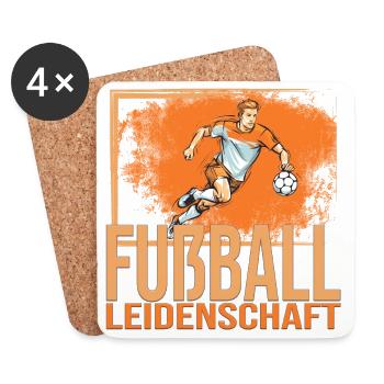 Fußball Leidenschaft - Untersetzer (4er-Set) - Weiß - Vorne