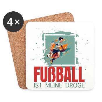Fußball ist meine Droge - Untersetzer (4er-Set) - Weiß - Vorne