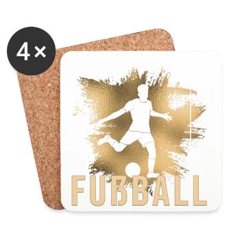Fußball - Untersetzer (4er-Set) - Weiß - Vorne