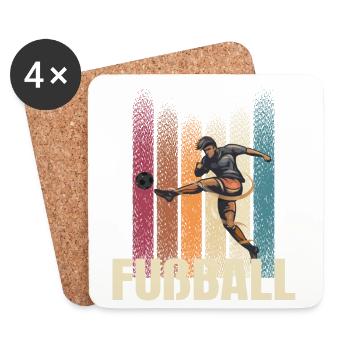 Fußball - Untersetzer (4er-Set) - Weiß - Vorne