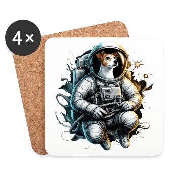 Astronaut Jack Russell Terrier Geschenk - Untersetzer (4er-Set) - Weiß - Vorne
