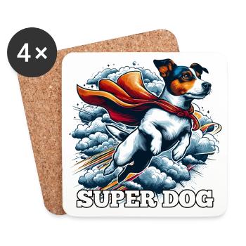 Super Hund Jack Russell Terrier Geschenk - Untersetzer (4er-Set) - Weiß - Vorne