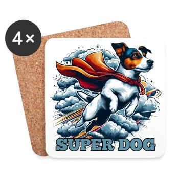 Super Hund Jack Russell Terrier Geschenk - Untersetzer (4er-Set) - Weiß - Vorne