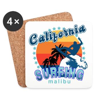 Kalifornisches Surfen in Malibu. - Untersetzer (4er-Set) - Weiß - Vorne