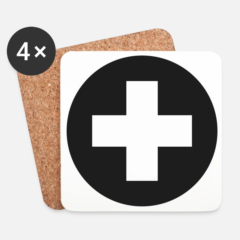 Plus Symbol - Untersetzer (4er-Set) - Weiß