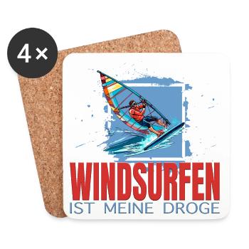 Windsurfen ist meine Droge - Untersetzer (4er-Set) - Weiß - Vorne