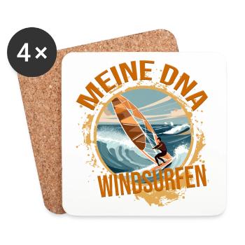 Meine DNA - Windsurfen - Untersetzer (4er-Set) - Weiß - Vorne