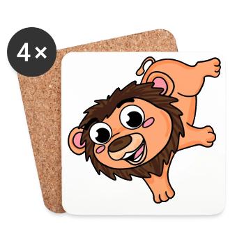 Petit Lion - Dessous de verre (lot de 4) - blanc - Devant