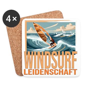 Windsurf Leidenschaft - Untersetzer (4er-Set) - Weiß - Vorne
