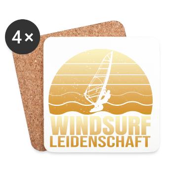 Windsurf Leidenschaft - Untersetzer (4er-Set) - Weiß - Vorne