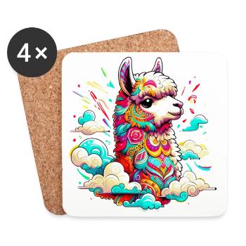 Alpaga - Dessous de verre (lot de 4) - blanc - Devant