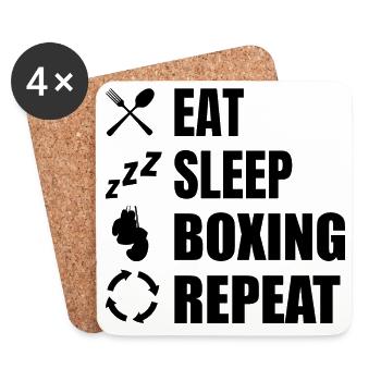 Boxen Routine - Untersetzer (4er-Set) - Weiß - Vorne