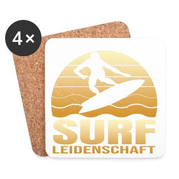 Surf Leidenschaft - Untersetzer (4er-Set) - Weiß - Vorne