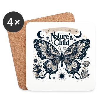 Nature's Child Butterfly Pattern - Coasters (set of 4) - white - Front