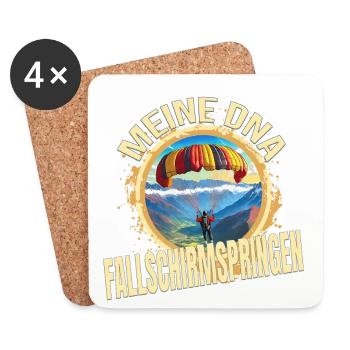 Meine DNA - Fallschirmspringen - Untersetzer (4er-Set) - Weiß - Vorne