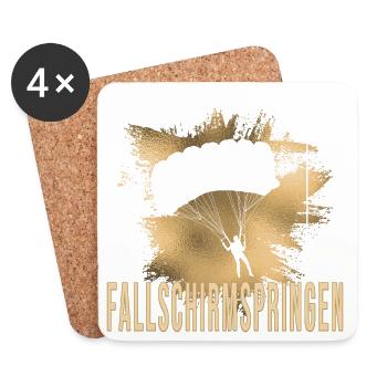 Fallschirmspringen - Untersetzer (4er-Set) - Weiß - Vorne