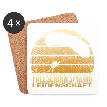 Fallschirmsprung Leidenschaft - Untersetzer (4er-Set) - Weiß - Vorne