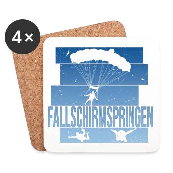 Fallschirmspringen - Untersetzer (4er-Set) - Weiß - Vorne