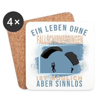 Ein Leben ohne Fallschirmspringen ist möglich... - Untersetzer (4er-Set) - Weiß - Vorne