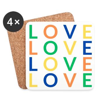 4 Love color - Untersetzer (4er-Set) - Weiß - Vorne