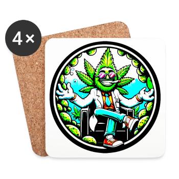 Cannabis Hero in a Suit - Coasters (set of 4) - white - Front