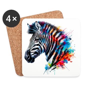 Zebra - Coasters (set of 4) - white - Front
