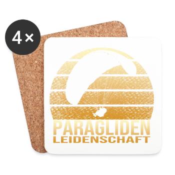 Paragliden Leidenschaft - Untersetzer (4er-Set) - Weiß - Vorne