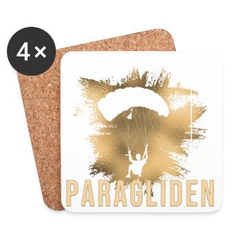 Paragliden - Untersetzer (4er-Set) - Weiß - Vorne