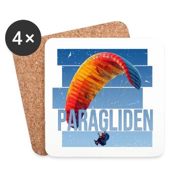 Paragliden - Untersetzer (4er-Set) - Weiß - Vorne