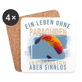 Ein Leben ohne Paragliden ist möglich aber Sinnlos - Untersetzer (4er-Set) - Weiß - Vorne