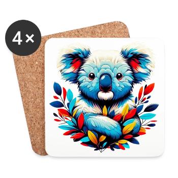 Koala - Dessous de verre (lot de 4) - blanc - Devant
