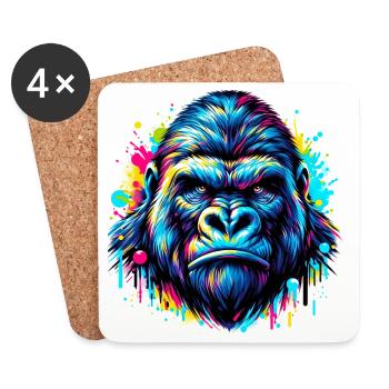 Gorilla - Coasters (set of 4) - white - Front