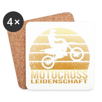 Motocross Leidenschaft - Untersetzer (4er-Set) - Weiß - Vorne