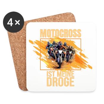 Motocross ist meine Droge - Untersetzer (4er-Set) - Weiß - Vorne