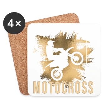 Motocross - Untersetzer (4er-Set) - Weiß - Vorne