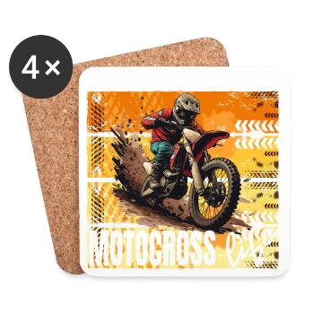 Motocross Life - Untersetzer (4er-Set) - Weiß - Vorne