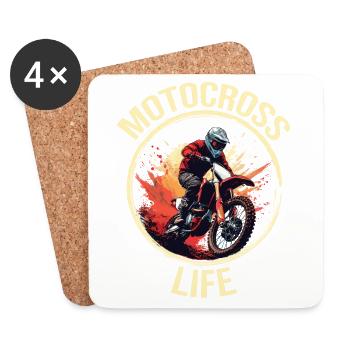 Motocross Life - Untersetzer (4er-Set) - Weiß - Vorne