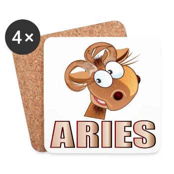 ARIES ZODIAC SIGN MARCH APRIL - Coasters (set of 4) - white - Front