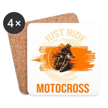 Just Ride - Motocross - Untersetzer (4er-Set) - Weiß - Vorne