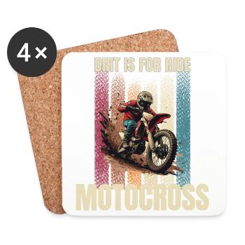 Dirt is for Ride - Motocross - Untersetzer (4er-Set) - Weiß - Vorne