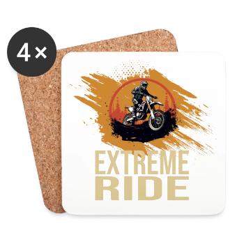 Extreme Ride - Motocross - Untersetzer (4er-Set) - Weiß - Vorne