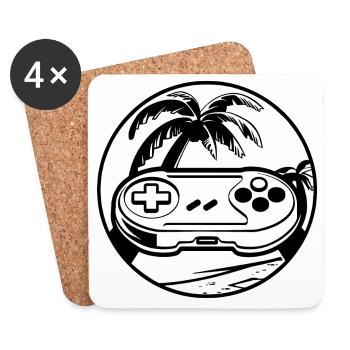 Manette de jeu - Dessous de verre (lot de 4) - blanc - Devant