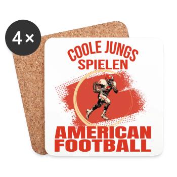 Coole Jungs spielen American Football - Untersetzer (4er-Set) - Weiß - Vorne