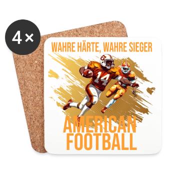 Wahre Härte - Wahre Sieger - American Football - Untersetzer (4er-Set) - Weiß - Vorne