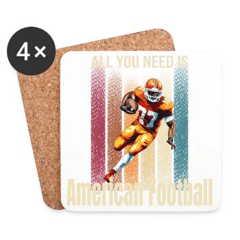 All you Need is American Football - Untersetzer (4er-Set) - Weiß - Vorne